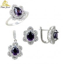 Gümüş zirkon taşlı set